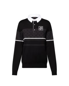 LV Monogram Jacquard Long-Sleeved Polo Shirt