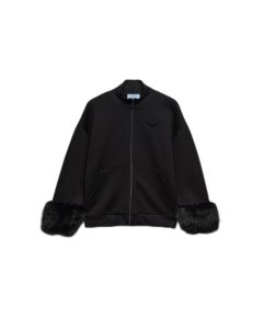 Prada Double fleece high-neck blouson