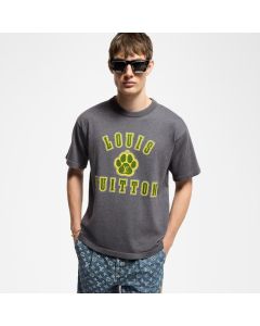 LV Embellished Short-Sleeved Cotton Crewneck