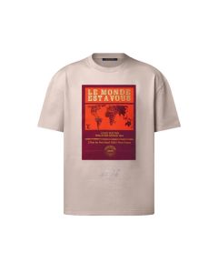 LV Embellished Graphic Cotton T-Shirt