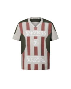 LV Intarsia Short-Sleeved V-Neck Top