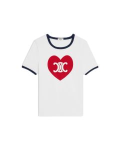 Celine heart triomphe t-shirt in cotton jersey