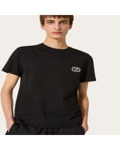 Valentino COTTON T-SHIRT WITH VLOGO SIGNATURE PATCH