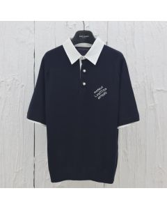LV Embroidered Short-Sleeved Cotton Blend Polo
