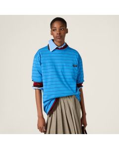 MIU MIU Striped jersey T-shirt