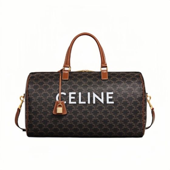 MEDIUM TRAVEL BAG IN TRIOMPHE CANVAS WITH CELINE PRINT