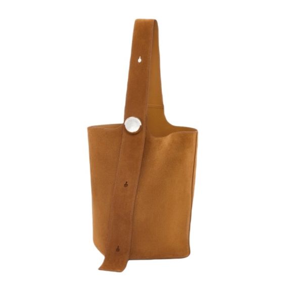 LOEWE Large Pebble bucket bag in suede calfskin