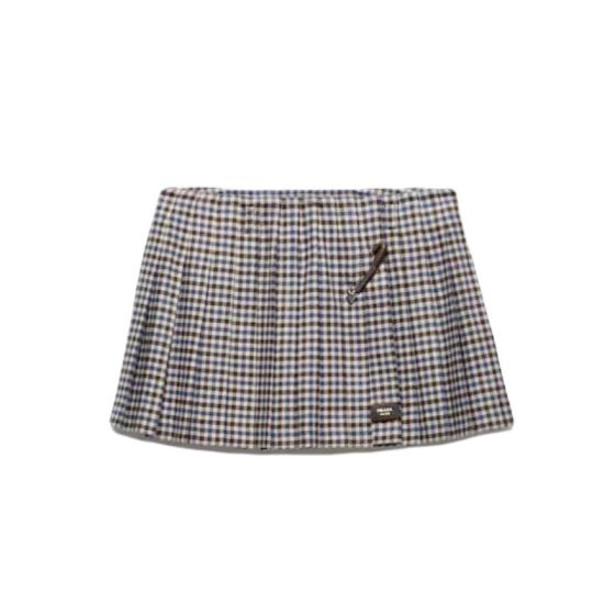 Prada Checked wool miniskirt