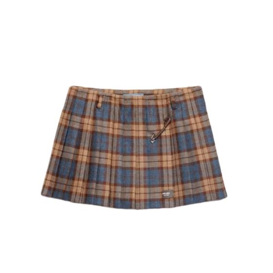 Prada Checked wool twill miniskirt