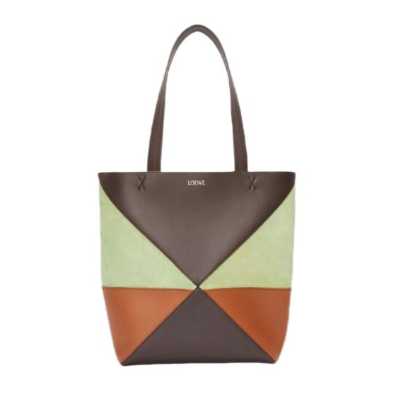 LOEWE Medium Puzzle Fold tote in calfskin and suede