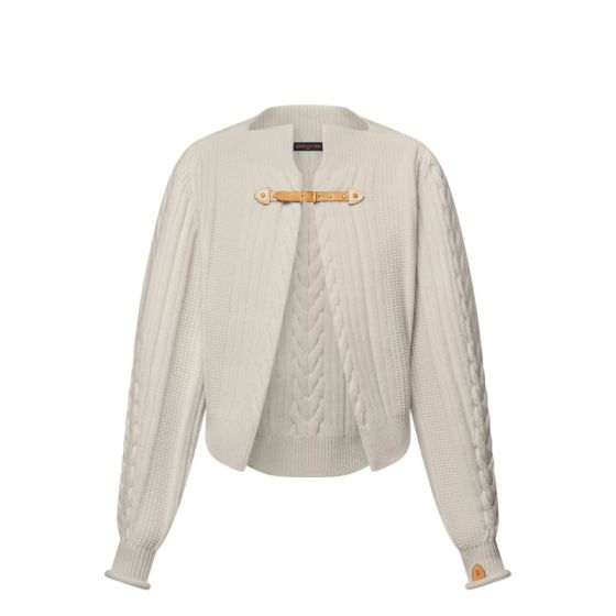 LV Cable Knit Strap Cardigan