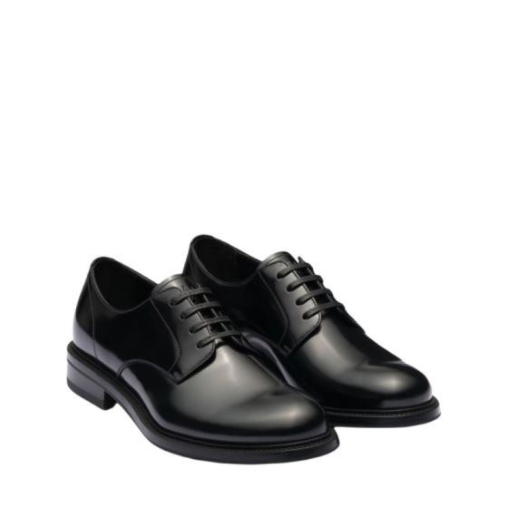 Prada Brushed leather lace-up shoes