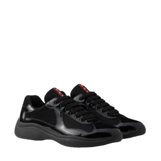 Patent leather and technical fabric Prada America's Cup sneakers