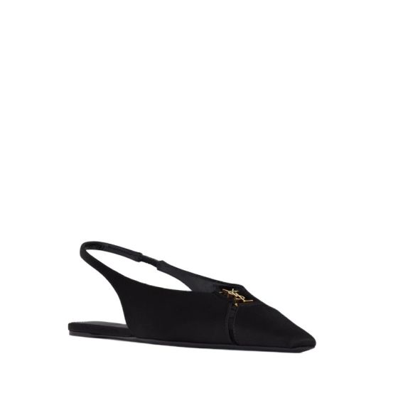 YSL BABYLONE slingback flats in satin crepe