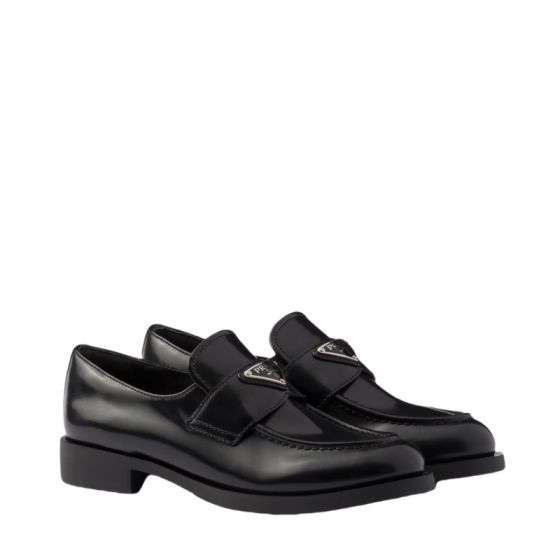 Prada Brushed leather loafers
