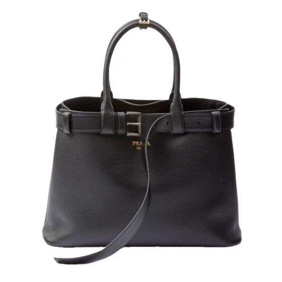 Prada Buckle large leather handbag with belt