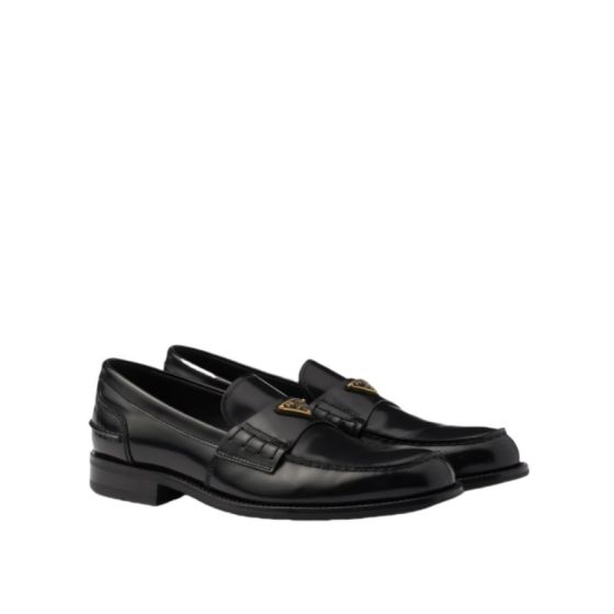 Prada Brushed leather loafers