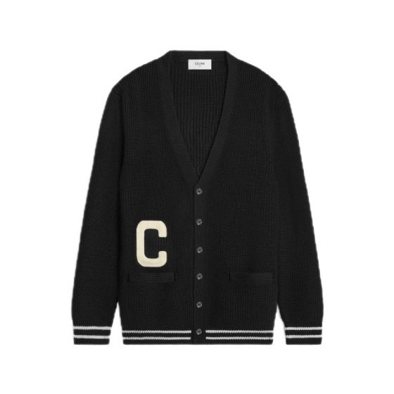 Celine long college cardigan in wool