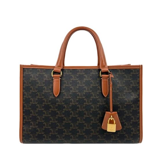 Celine MINI HORIZONTAL CABAS IN TRIOMPHE CANVAS AND CALFSKIN