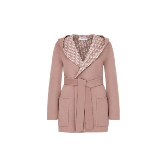 Dior Cropped Coat with Hood and Belt