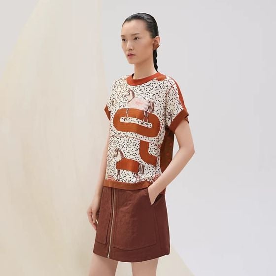 Hermès "Garde-Robe Pop" short-sleeve twillaine sweater