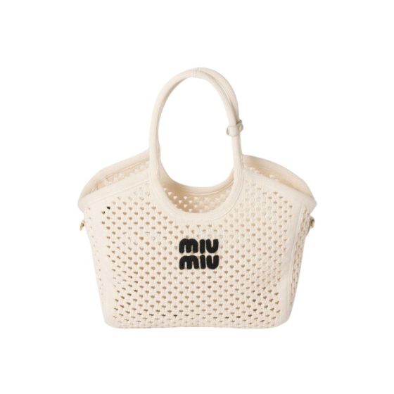 MIU MIU IVY cotton mesh tote bag