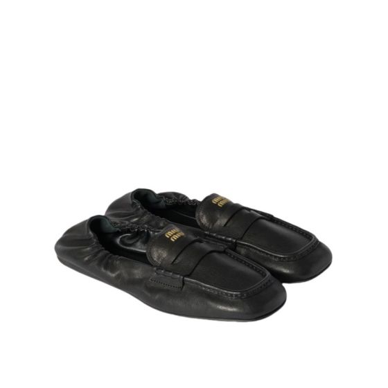 MIU MIU Ruches nappa leather loafers