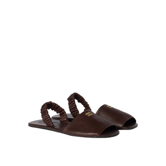 MIU MIU Ruches nappa leather sandals