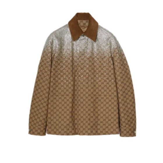 Gucci Embossed GG canvas jacket with crystals
