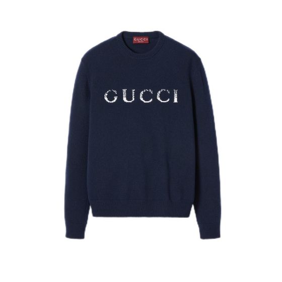 Wool sweater with Gucci intarsia