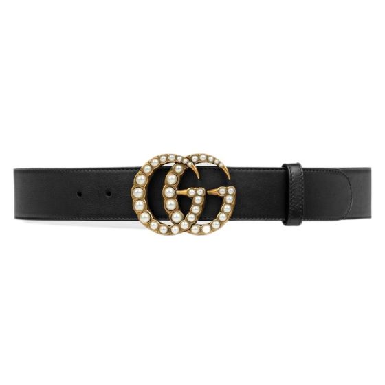 Gucci GG Marmont wide belt with pearls