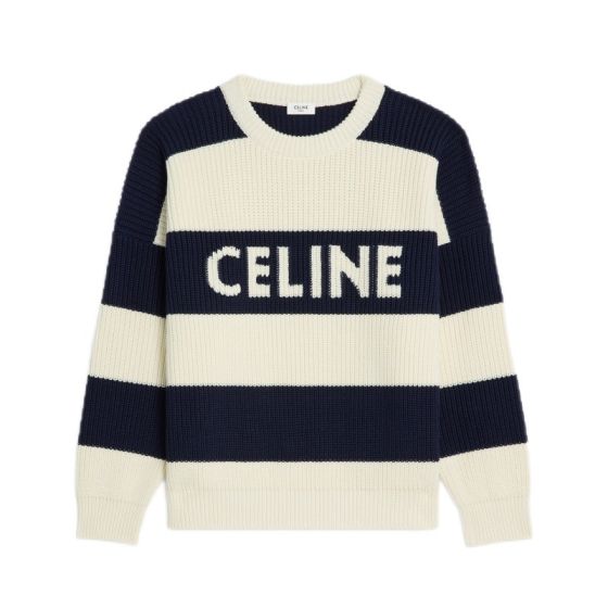 celine oversized sweater in striped cotton