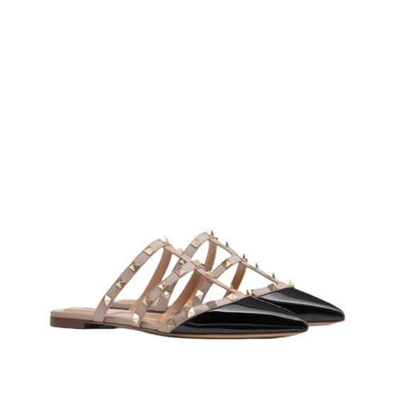 Valentino ROCKSTUD PATENT-LEATHER MULE
