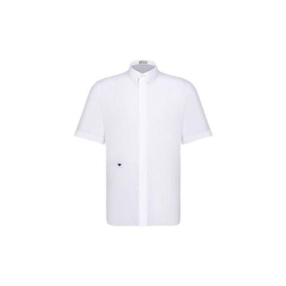 Dior Short-Sleeved Shirt with Black Bee Embroidery