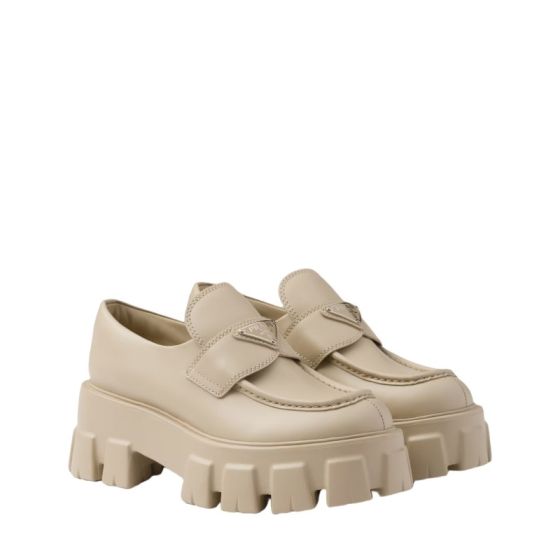 Prada Brushed leather Monolith loafers
