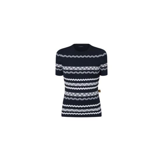LV Scallop Stripe Knit Top