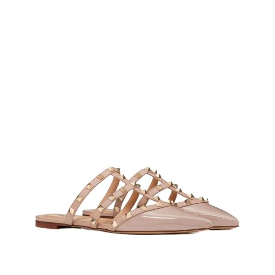 Valentino ROCKSTUD PATENT-LEATHER MULE