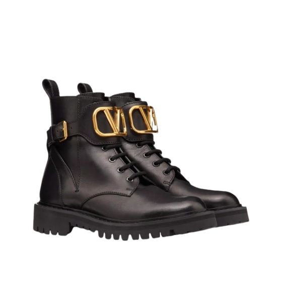 Valentino VLOGO SIGNATURE CALFSKIN COMBAT BOOT