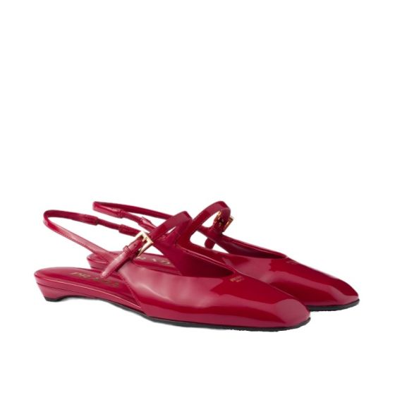 Prada Patent leather slingback ballerinas