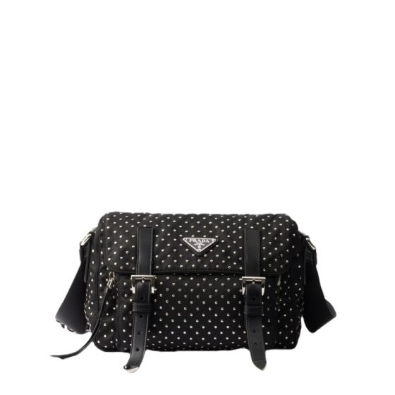 Prada Re-Nylon shoulder bag with studs