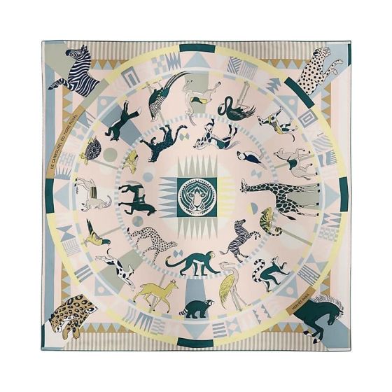 Hermès Le Carrousel du Tigre Royal scarf 90