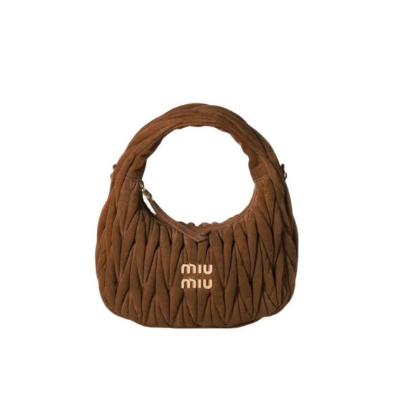 MIU MIU Wander matelassé suede bag
