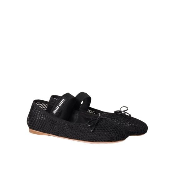 MIU MIU Mesh fabric ballerinas