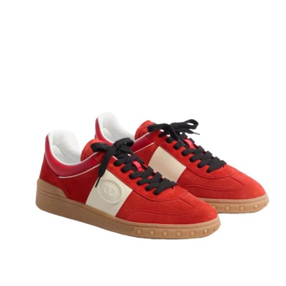 Valentino UPVILLAGE LOW TOP SNEAKER IN SPLIT LEATHER AND CALFSKIN NAPPA LEATHER