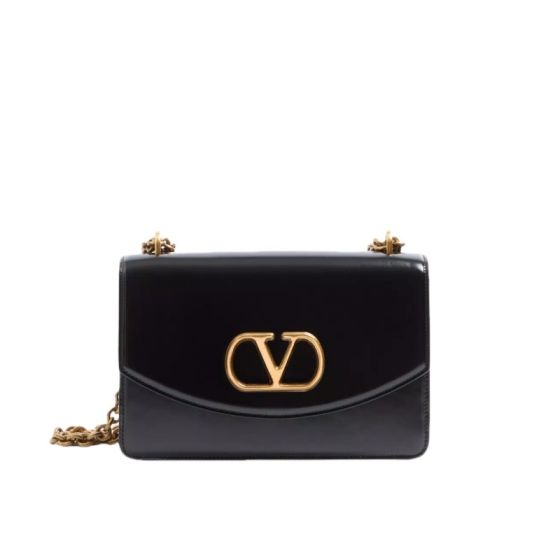 VALENTINO GARAVANI VAIN SHOULDER BAG IN SHINY CALFSKIN