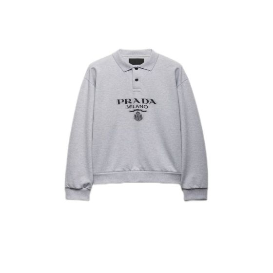 Prada Long-sleeved cotton polo shirt