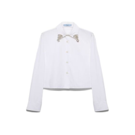 Prada Embroidered poplin shirt