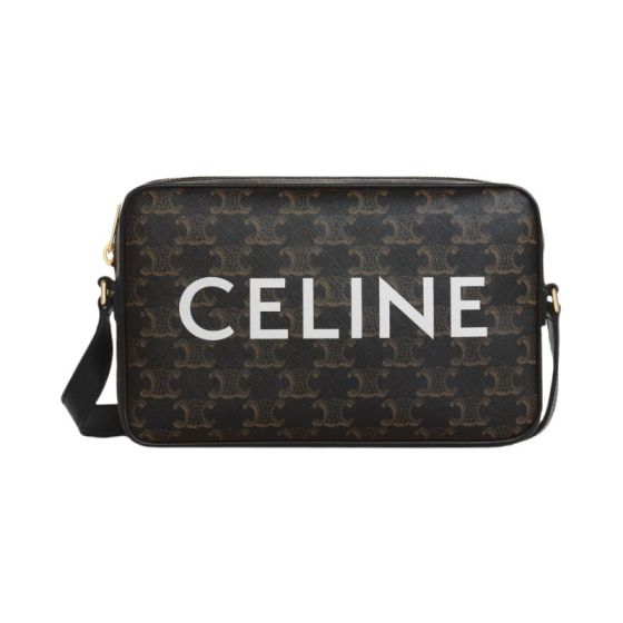Medium Messenger Bag in Triomphe Canvas with Celine Print