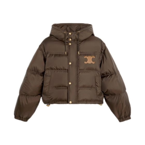 Celine Triomphe cropped down jacket in lightweight nylon