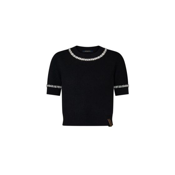 LV Beaded Trim Knit Top 